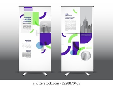 RollUp template vector illustration, Designed for style applied to the expo. Publicity banners, business model vertical.