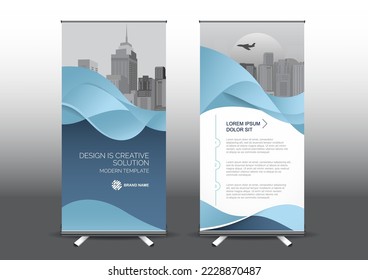RollUp template vector illustration, Designed for style applied to the expo. Publicity banners, business model vertical.