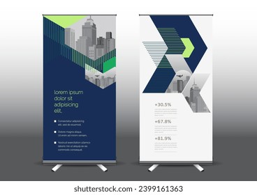 RollUp template vector illustration, Designed for style applied to the expo. Publicity banners, business model vertical.