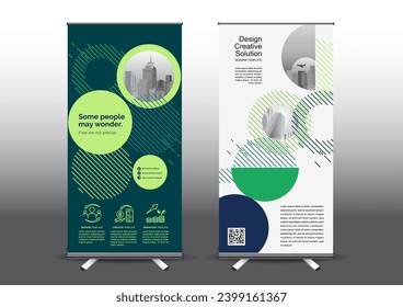 RollUp template vector illustration, Designed for style applied to the expo. Publicity banners, business model vertical.