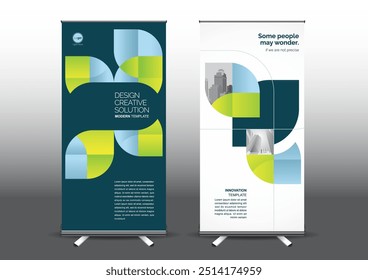RollUp template vector illustration, Designed for style applied to the expo. Publicity banners, business model vertical.