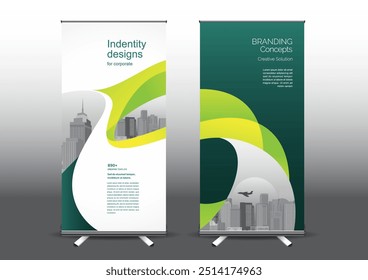 RollUp template vector illustration, Designed for style applied to the expo. Publicity banners, business model vertical.