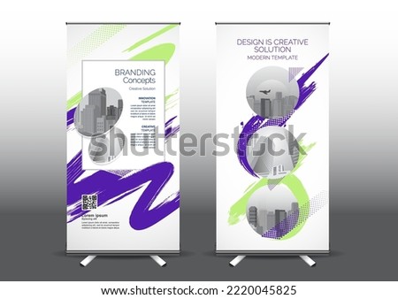 RollUp template vector illustration, Designed for style applied to the expo. Publicity banners, business model vertical.