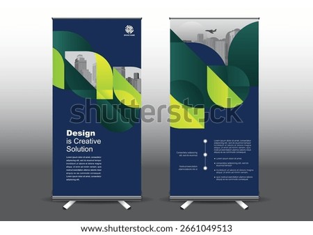 RollUp template vector illustration, Designed for style applied to the expo. Publicity banners, business model vertical.