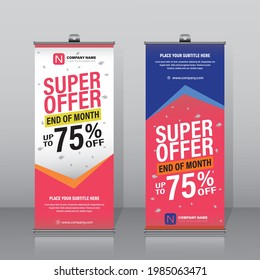Rollup vector brochure banner design flyer, Abstract background, Modern x-banner.