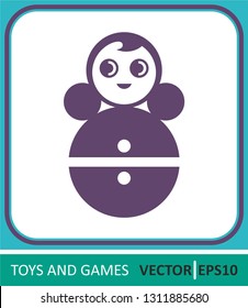 Roly Poly Toy, Doll Balance. Vector Icon.