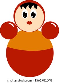 Roly Poly Toy, Illustration, Vector On White Background.