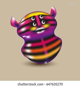 Roly Poly Toy
Picture bright toy eyes big mouth ears similar to an alien striped