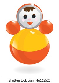 Roly-Poly doll, tilting, wobbles doll. Vector-Illustration