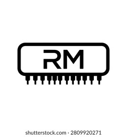 ROM Chip Silhouette Vector Icon