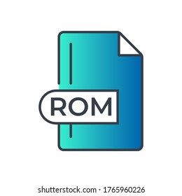 ROM File Format Icon. ROM extension gradiant icon.