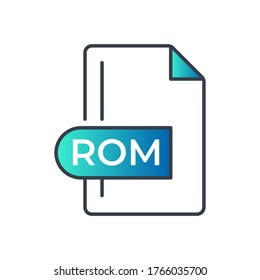 ROM File Format Icon. ROM extension gradiant icon.