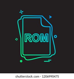 ROM file type icon design vector
