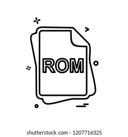 ROM file type icon design vector