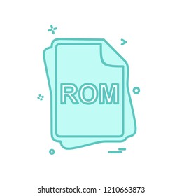 ROM file type icon design vector