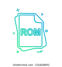 ROM file type icon design vector