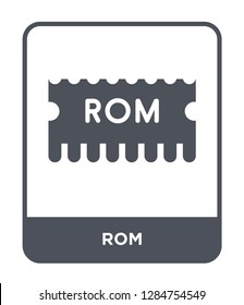 rom icon vector on white background, rom trendy filled icons from Mobile app collection, rom vector illustration