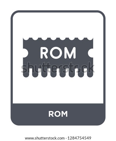 rom icon vector on white background, rom trendy filled icons from Mobile app collection, rom vector illustration