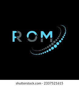 ROM letter logo creative design. ROM unique design.
