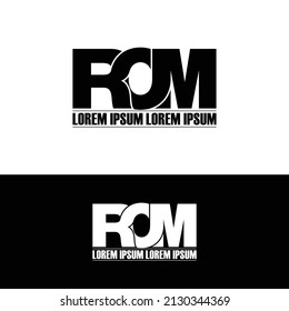 ROM letter monogram logo design vector