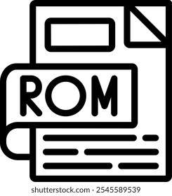 Design de vetor de ícone de linha de ROM