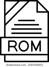 Símbolo de design de ícone de vetor de ROM