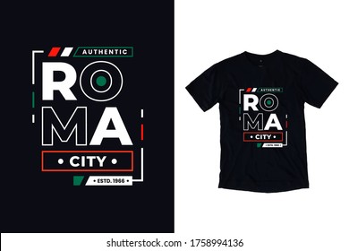 Roma city modern lettering t shirt design