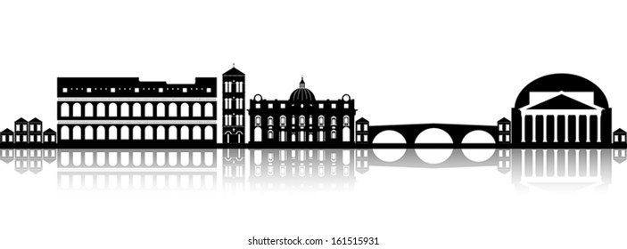 Roma City Silhouette