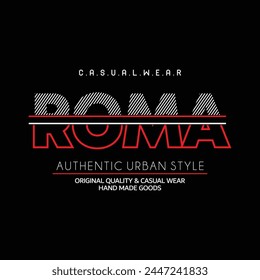 Roma City typography design and illustration vector for t shirt design