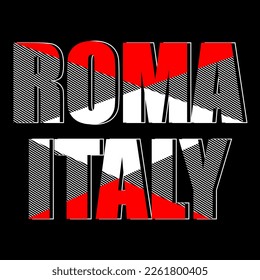 Roma italy typography design t-shirt print vector illustration 