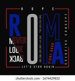 Roma, italy typography t-shirt design