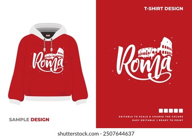 roma lettering art sweater design