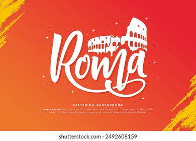 roma lettering background template design