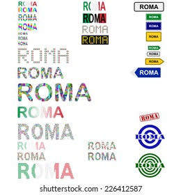 Roma (Rome) text design set