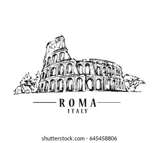 Roma sketch. Hand drawn isolated vector illustration.