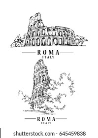 Roma sketch. Hand drawn isolated vector illustration.