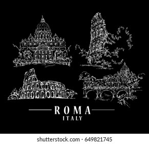 Roma sketch. Hand drawn vector illustration.