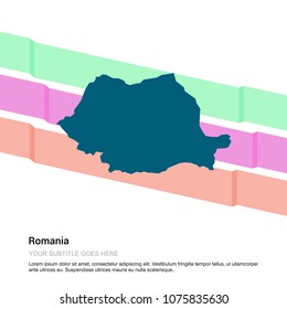 Romaina map design with white background vector