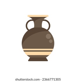 Roman amphora icon flat vector. Vase pot. Art museum isolated