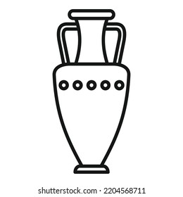 Roman amphora icon outline vector. Vase pot. Art museum