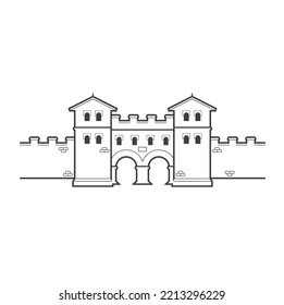 roman architect style fort illustration