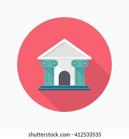 Roman architecture icon, Vector flat long shadow design. EPS10