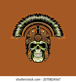 roman cavalier skull vector illustration