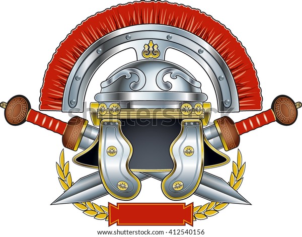 roman centurion\
helmet with crossed\
swords