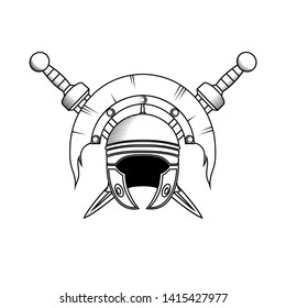 roman centurion helmet vector illustration