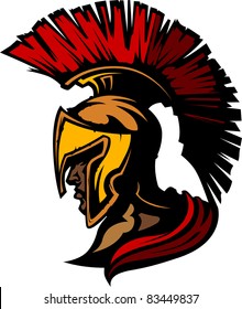 Roman Centurion Mascot Head with Helmet Graphic