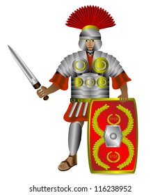 Roman Centurion Shield Sword Isolated On Stock Vector (Royalty Free ...