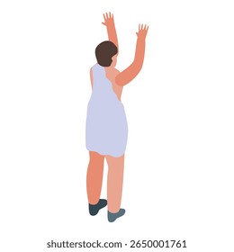 Roman citizen wearing a traditional toga raising hands, possibly in celebration, protest, or worship