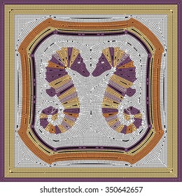 Roman classic mosaic  - vector illustration 