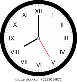 Roman clock, classic clock, eight o'clock, twenty o'clock, 8 o'clock, 20 o'clock